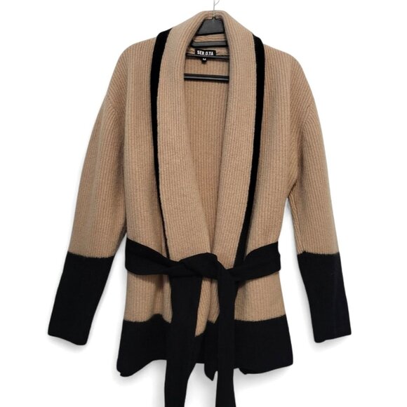 SER.O.YA Quinn Robe Cardigan Belted Shawl Sweater - Picture 4 of 14